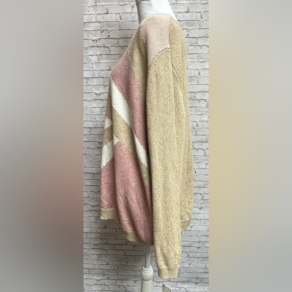Alfred Dunner Plus Size 3X Womens Sweater Striped Beige Pink Long Sleeve NEW NWT - Picture 8 of 11